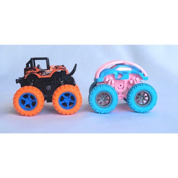 Miniature Monster Truck Orange Pink Push and Go Boy & Girl Toy - Picture 5 of 7
